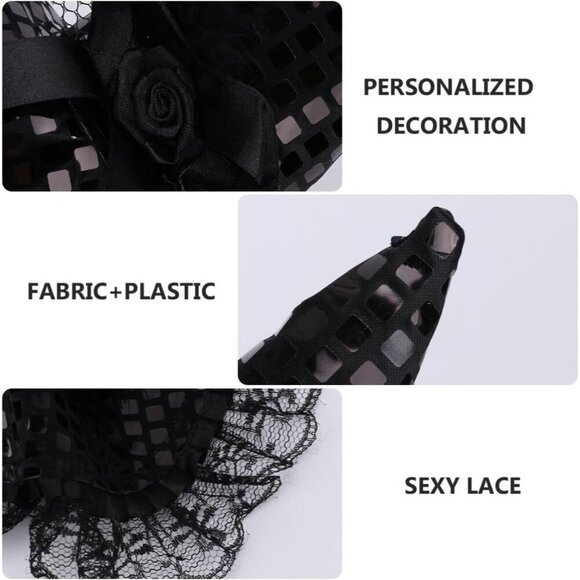 Witch Headband Sequin Lace Veils Costume Accessories Halloween for Women main image 6